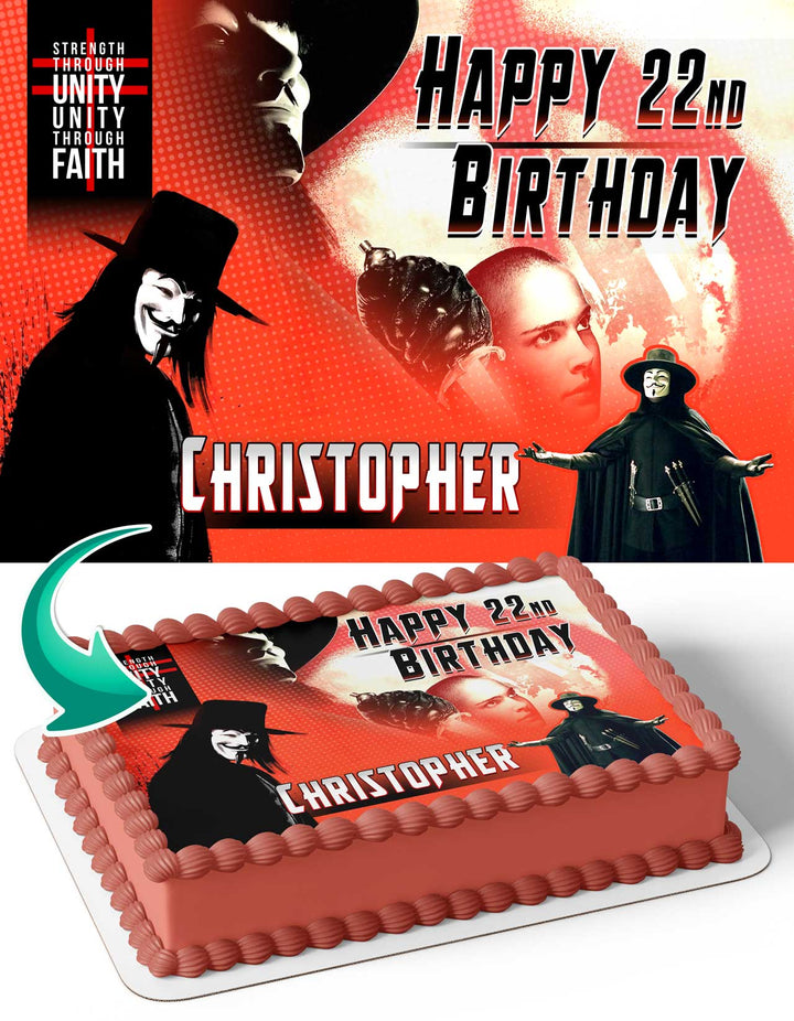V for Vendetta Edible Cake Toppers