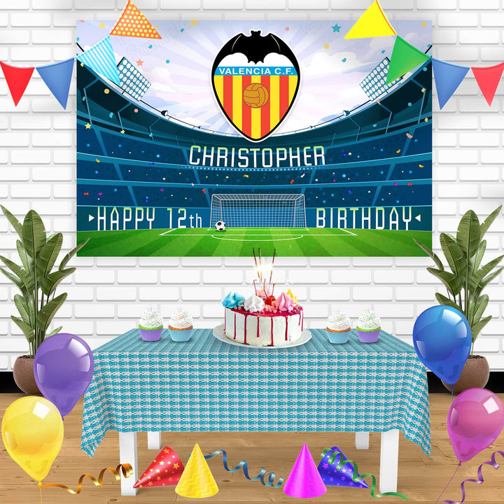 Valencia CF Birthday Banner Personalized Party Backdrop Decoration