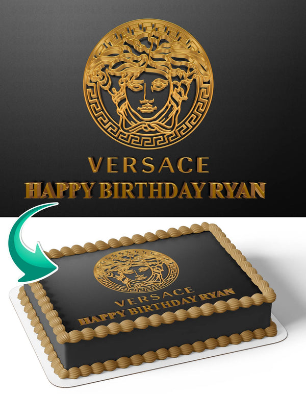 Versace Black Gold Edible Cake Toppers