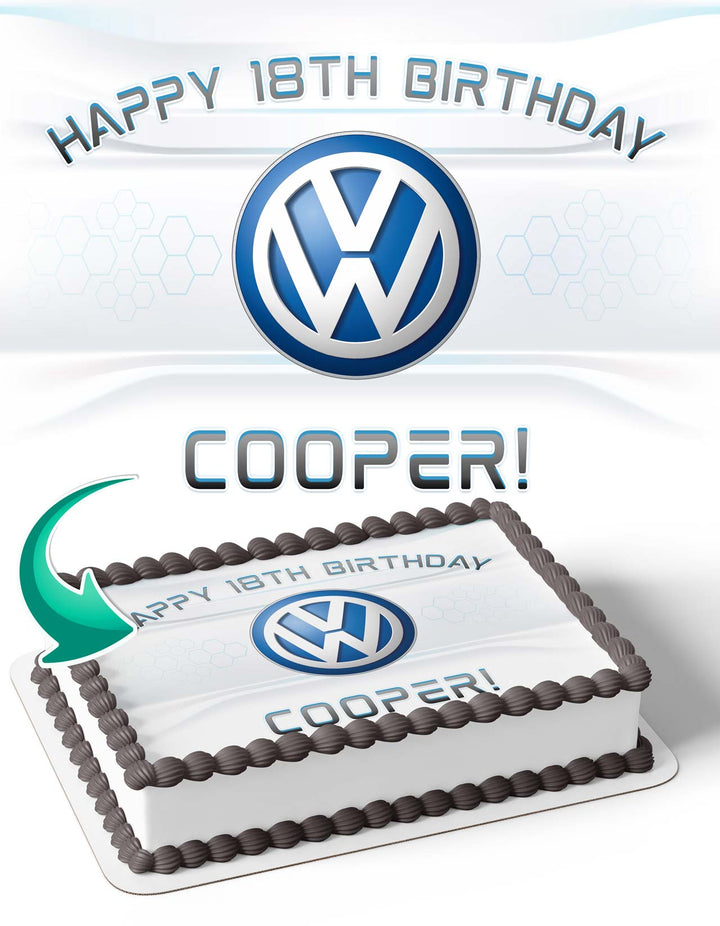 Volkswagen Cars Edible Cake Toppers