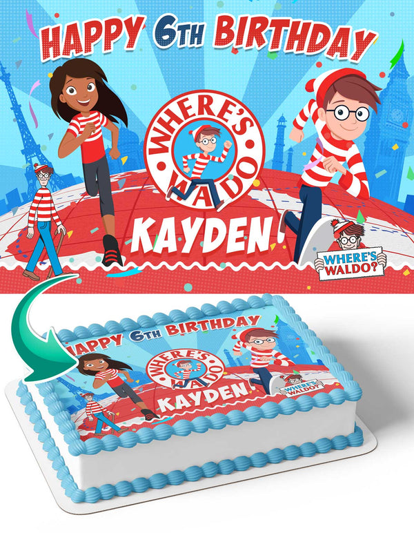 Wheres Waldo Wheres Wally Edible Cake Toppers