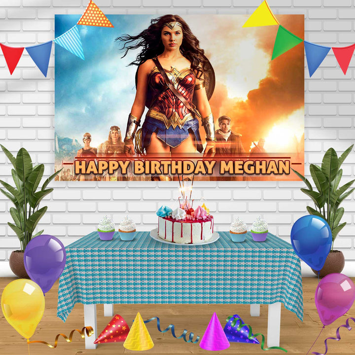 WONDER WAOMEN Birthday Banner Personalized Party Backdrop Decoration