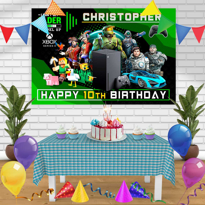 XBOX SERIES X Birthday Banner Personalized Party Backdrop Decoration