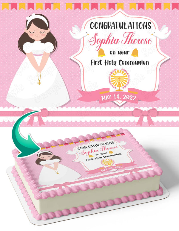 1st Comunnion Girl Edible Cake Toppers