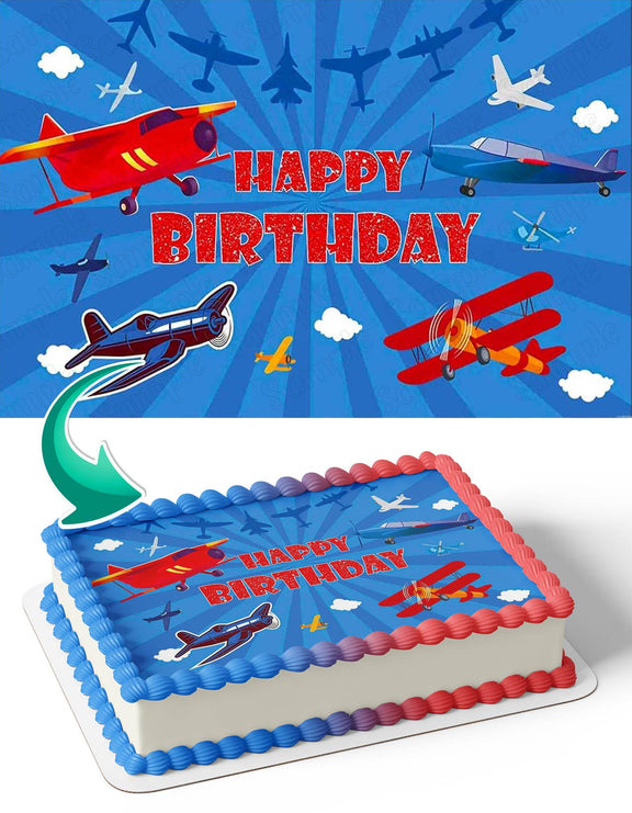 Airplane Flying Enthusiast Edible Cake Toppers – Ediblecaketopper