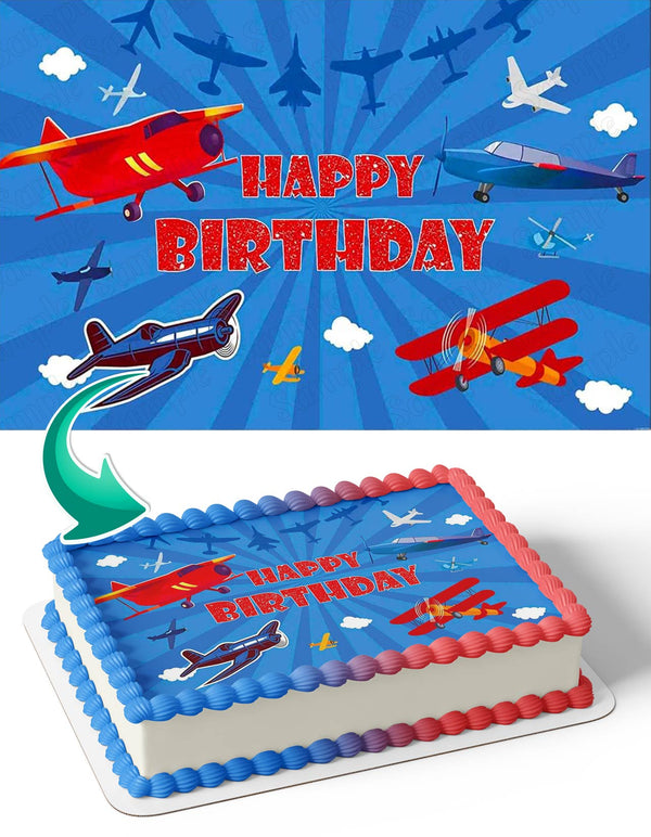 Airplane Flying Enthusiast Edible Cake Toppers