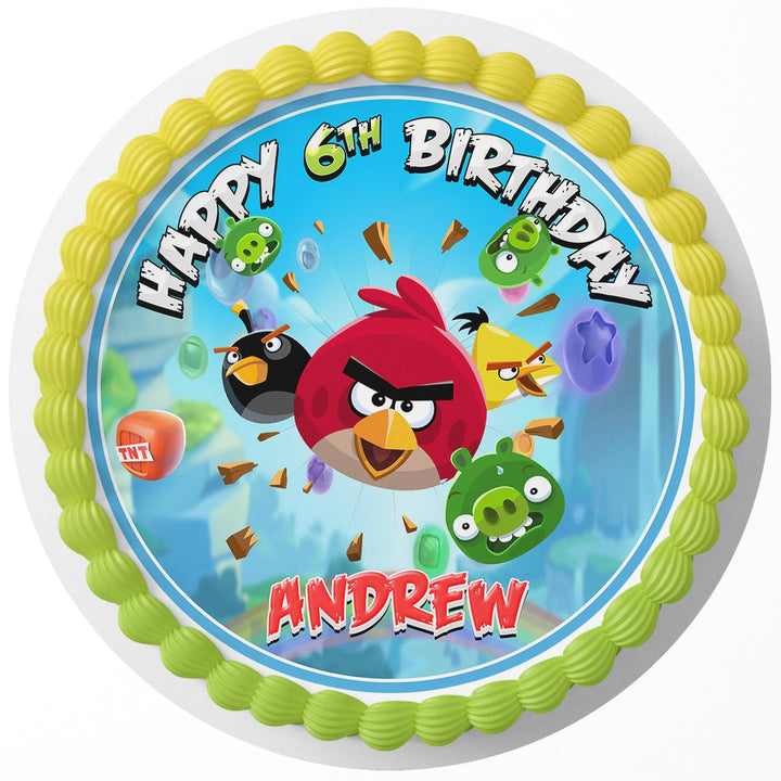 Angry Birds Classic Rd Edible Cake Toppers Round