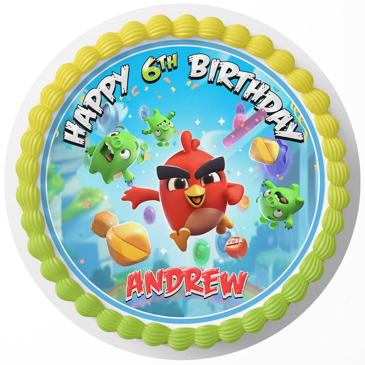 Angry Birds Kids Rd Edible Cake Toppers Round
