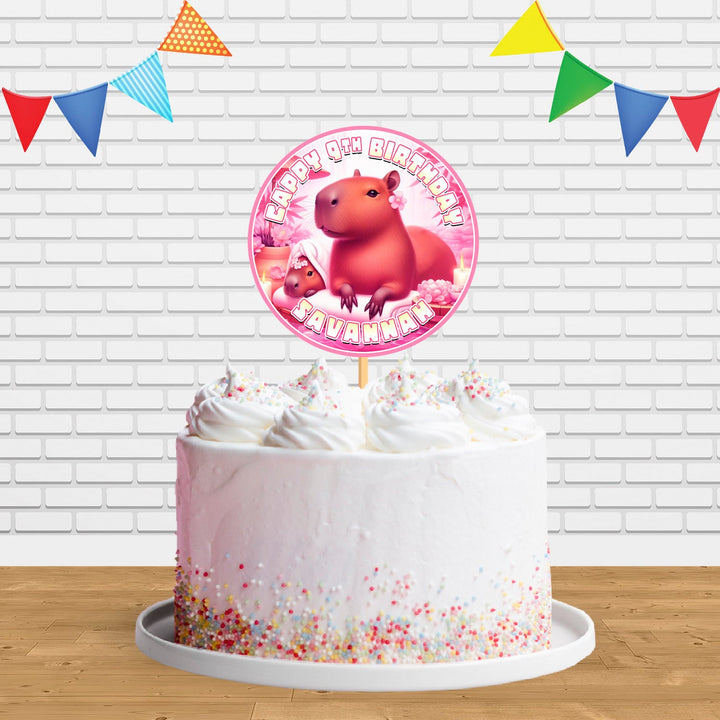 Cappy Birthday Capybara Spa Ct Cake Topper Centerpiece Birthday Party Decorations