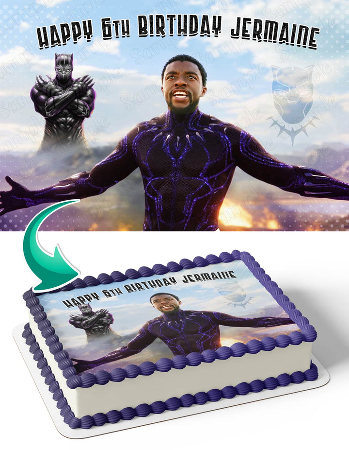 Chadwick Boseman TChalla Black Panther Edible Cake Toppers