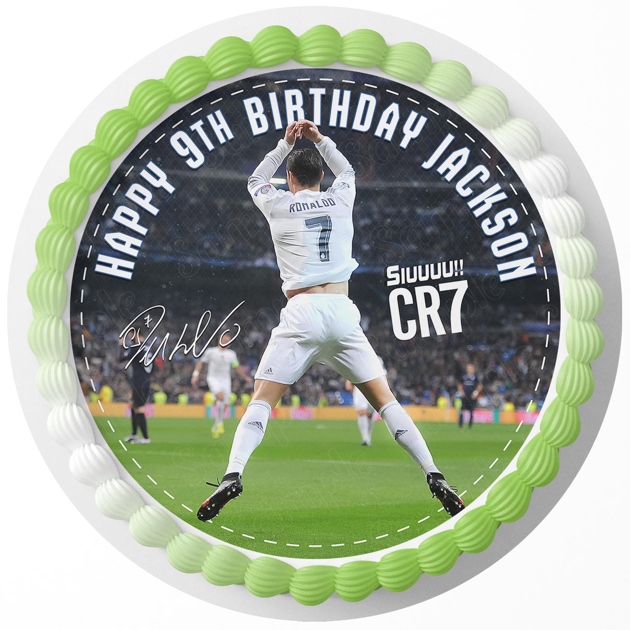 Cristiano Ronaldo Real Madrid CR7 Star Soccer Siuuuu Rd Edible Cake
