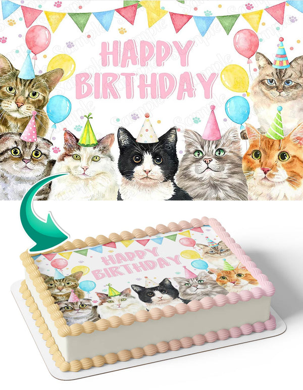 Cute Kitten Kitty Cat Pet Edible Cake Toppers