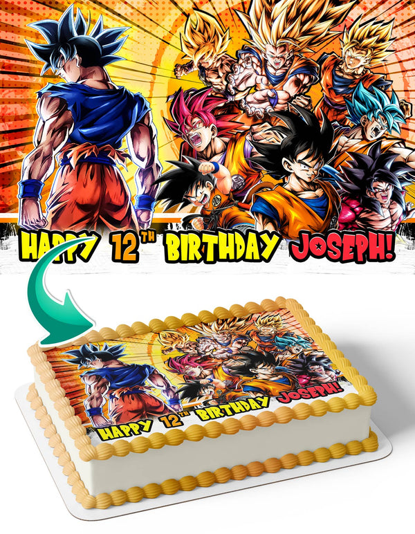 Dragon Ball Legends Gokus Forms Edible Cake Toppers