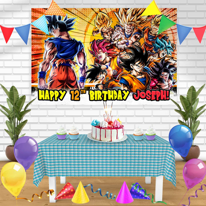 Dragon Ball Legends Gokus Forms Bn Birthday Banner Personalized Party Backdrop Decoration