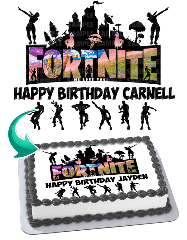 Fornite Battle Royale Gamers Kids 2024 Edible Cake Toppers