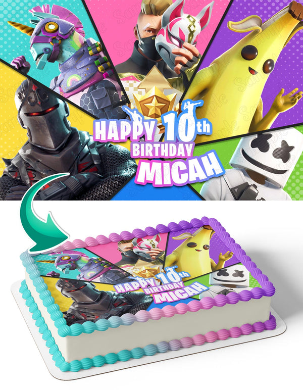 Fornite Battle Royale Gamers Kids All Chapter Edible Cake Toppers