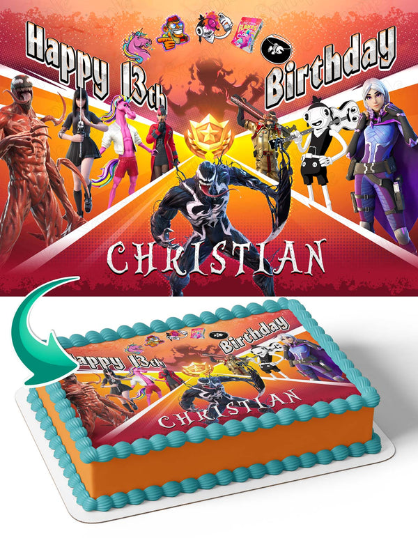 Fornite Battle Royale Gamers Kids Freedom Edible Cake Toppers