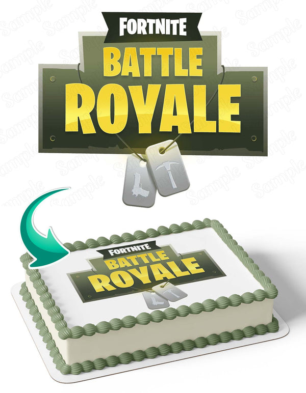 Fornite Battle Royale Gamers Kids Logo Edible Cake Toppers