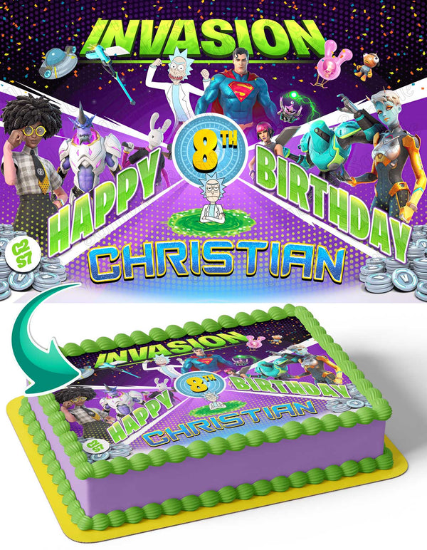 Fornite Battle Royale Gamers Kids Supreme Edible Cake Toppers
