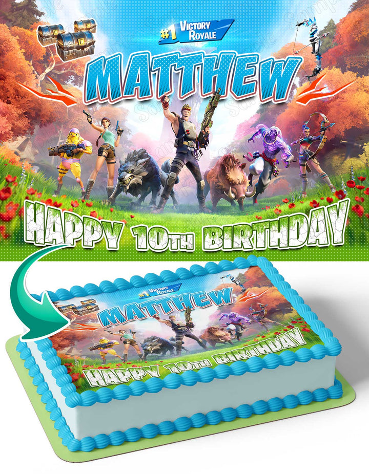Fornite Battle Royale Gamers Kids Ultimate Edible Cake Toppers
