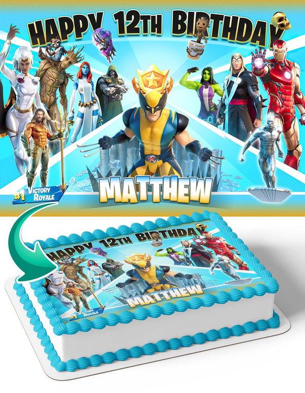 Fornite Battle Royale Gamers Kids Wolverine Edible Cake Toppers