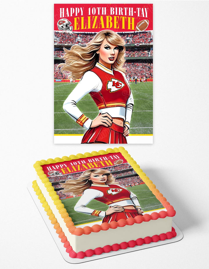 Kansas City Chiefs Taylor Swift Cheerleader Travis Kelce Edible Cake Toppers