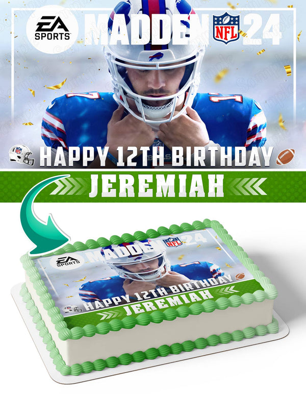 Madden NFL 24 Buffalo Bills Josh Allen Edible Cake Toppers