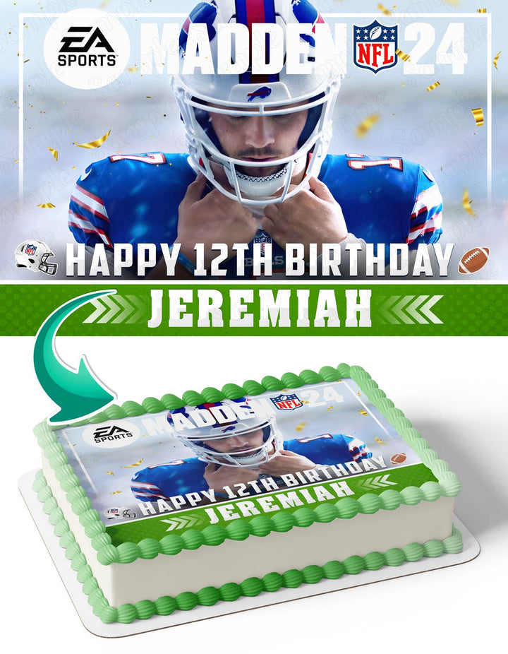 Madden NFL 24 Buffalo Bills Josh Allen Edible Cake Toppers