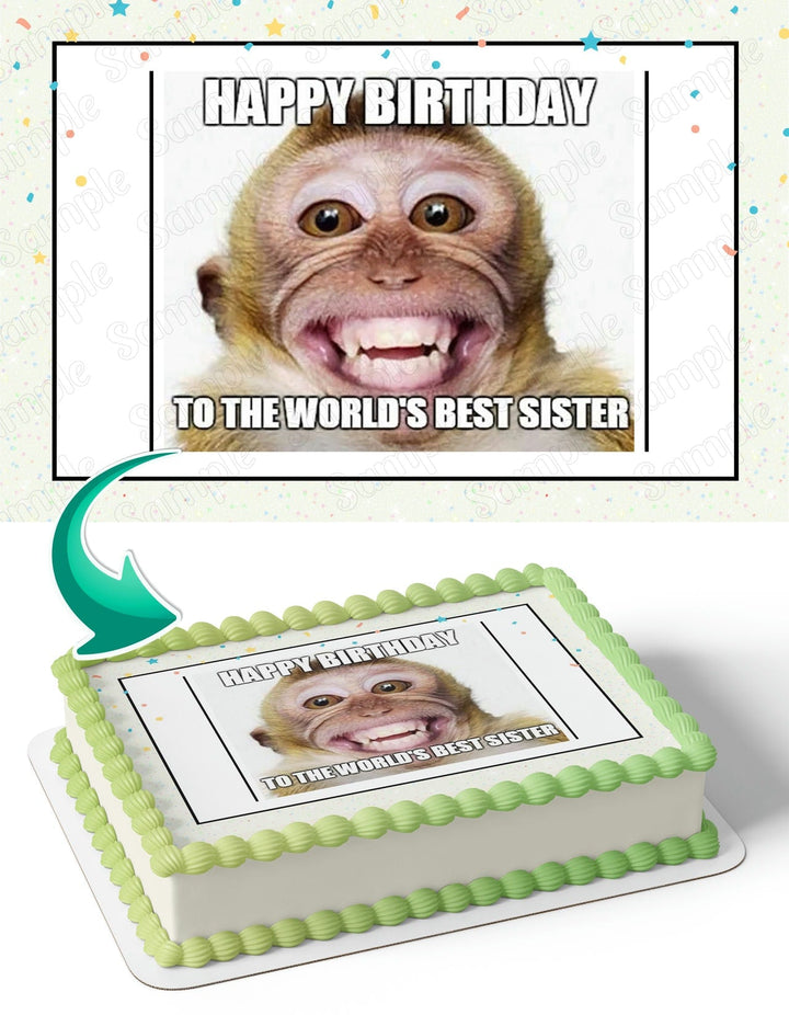 Monkey Meme Edible Cake Toppers