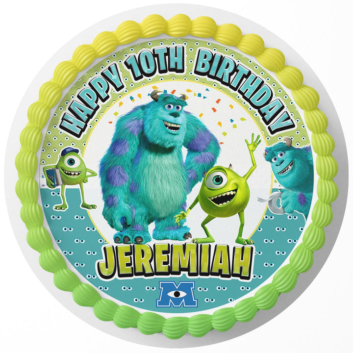 monsters inc cupcake toppers Monsters Inc James P Sullivan Mike Wazowski Rd Edible Cake Toppers Round – Ediblecaketopper