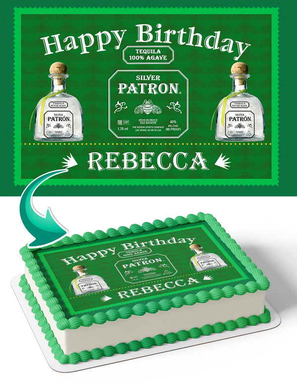 Patron Tequila Silver Edible Cake Toppers