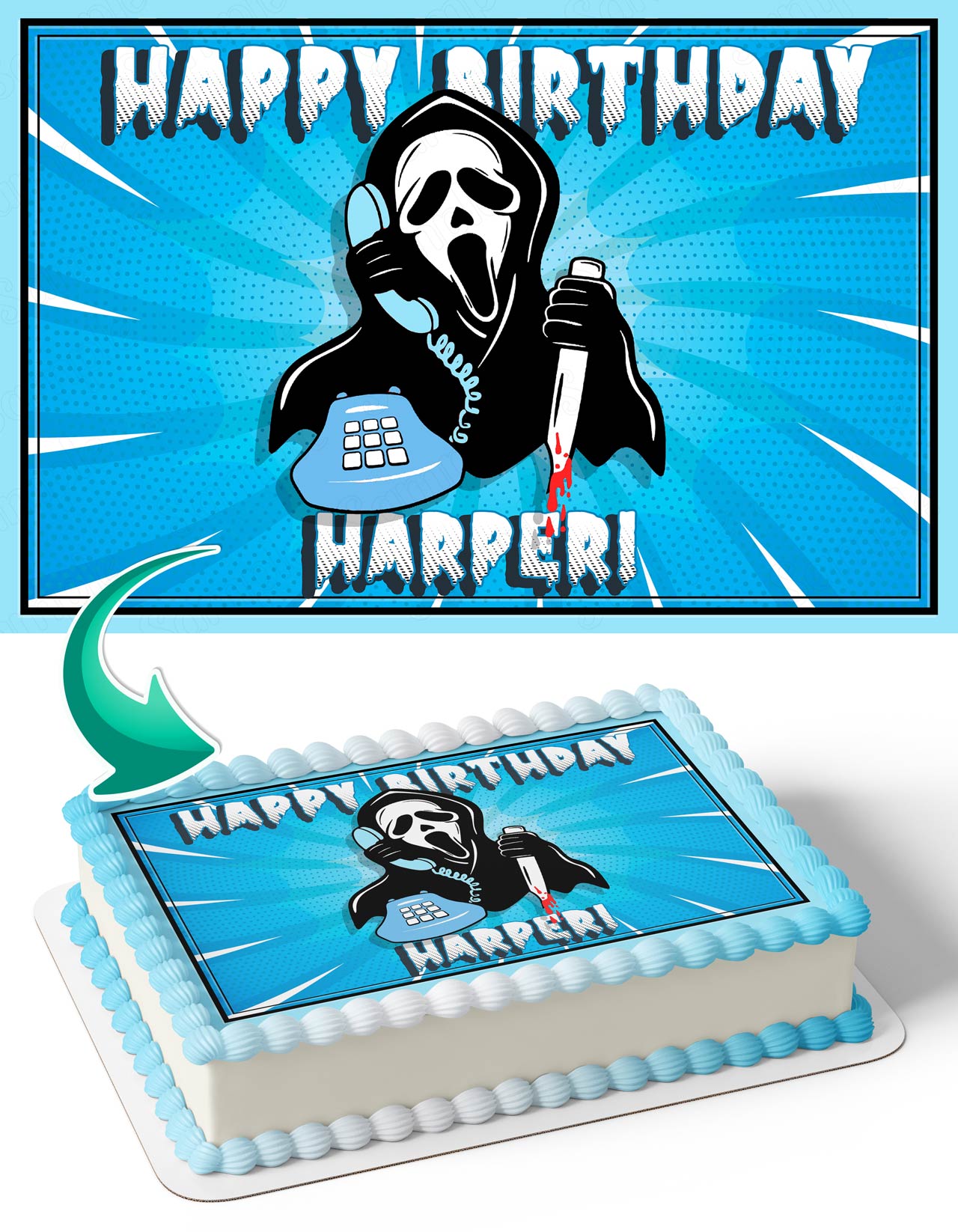 Scream Ramo Toppers Scream Calling Ghost Face Boys Edible Cake Toppers – Ediblecaketopper