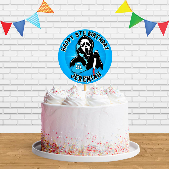 Scream Calling Ghost Face Horror Ct Cake Topper Centerpiece Birthday Party Decorations