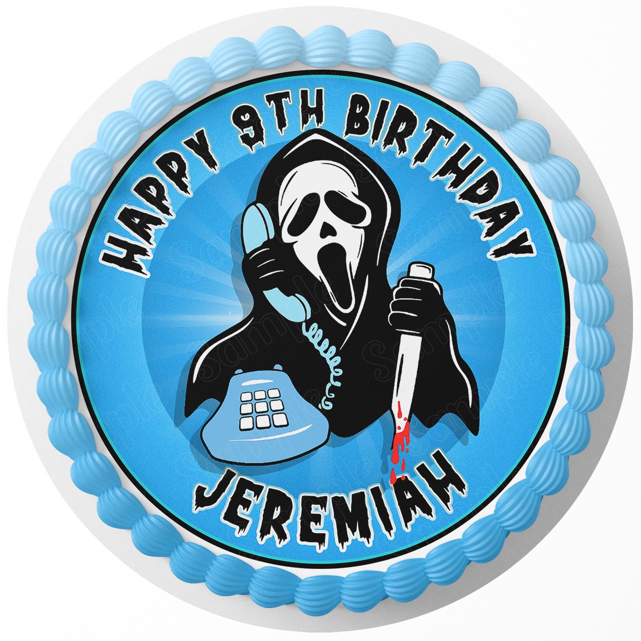 Scream Ramo Toppers Scream Calling Ghost Face Horror Rd Edible Cake Toppers Round ...