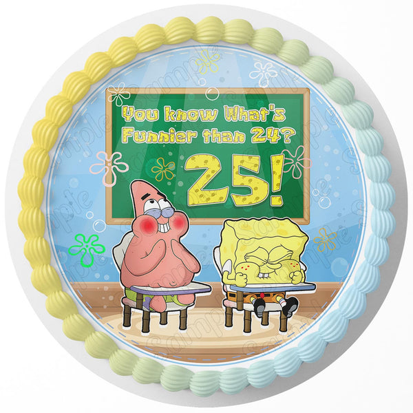 Sponge Funnier Than 24 25 Patrick Edible Cake Toppers Round