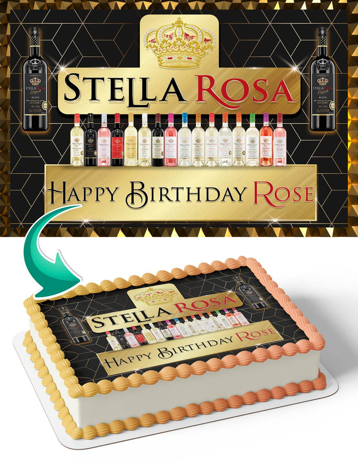 Custom Stella Rosa Stella Rosa Wine Edible Cake Toppers – Edible Cake Topper Corp
