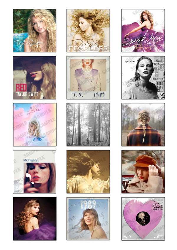 Taylor Albums Discography Edible Cupcake Toppers