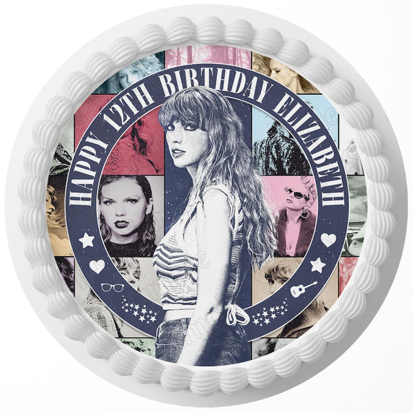 Taylor Swift The Eras Tour BBC Rd Edible Cake Toppers Round