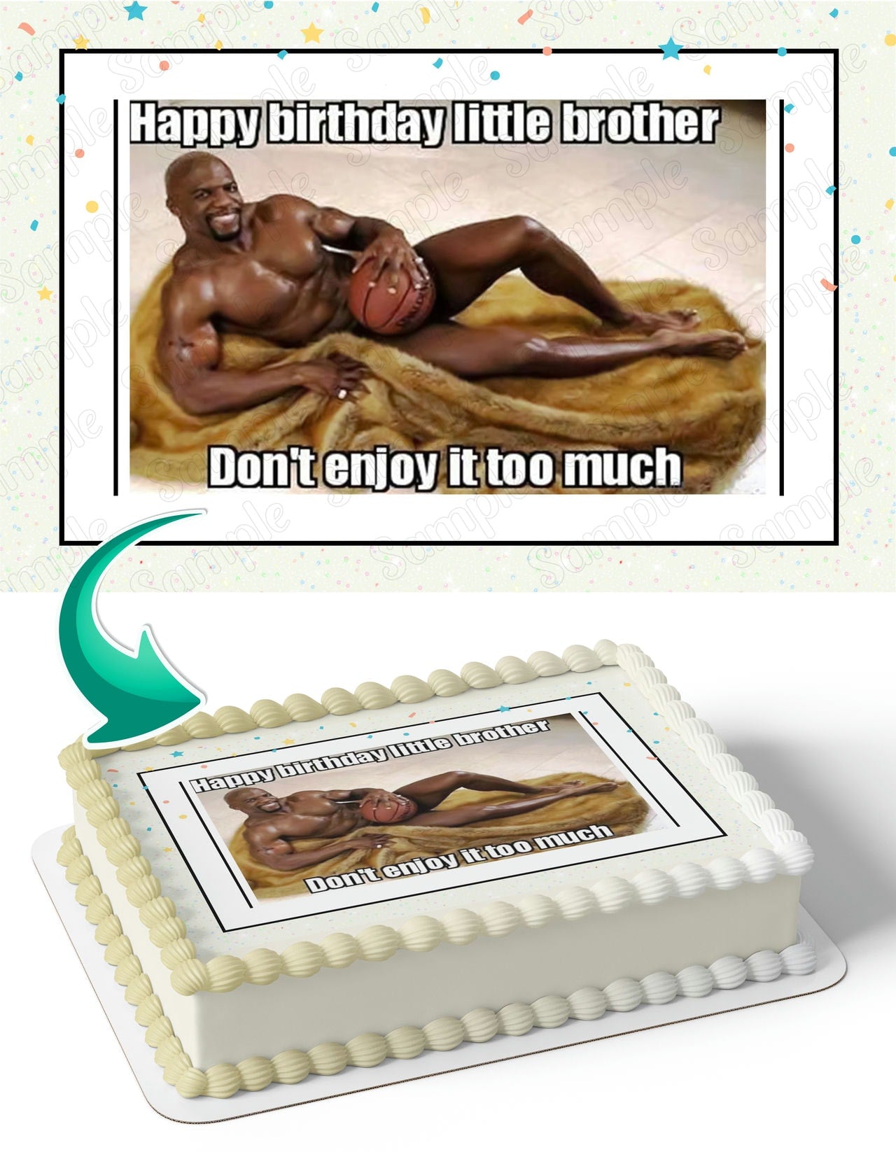 Terry Crews Meme Edible Cake Toppers – Edible Cake Topper Corp