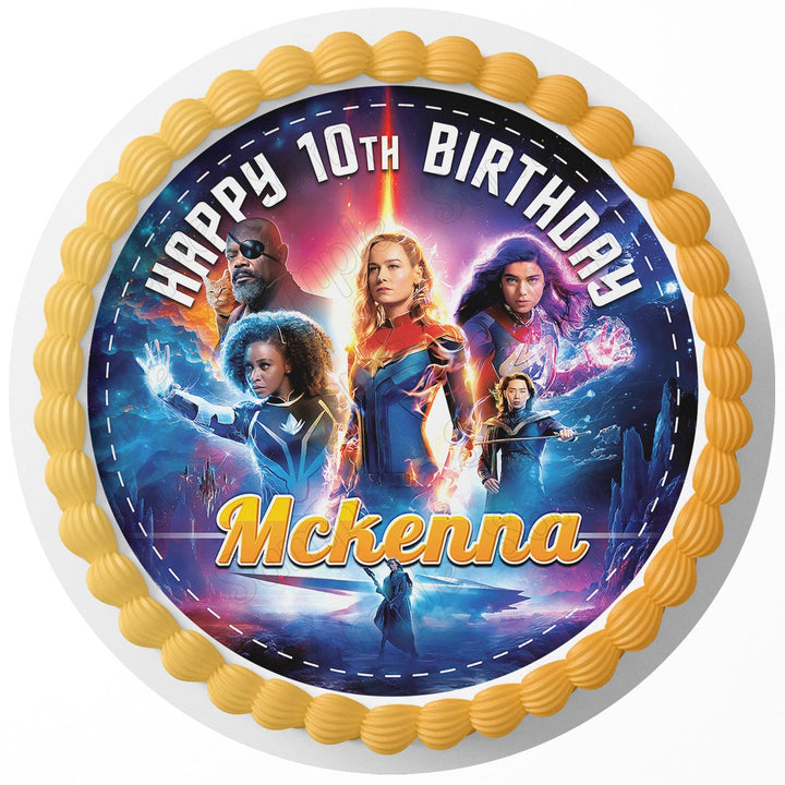 The Heroes Carol Danvers Ms Monica Rambeau Edible Cake Toppers Round