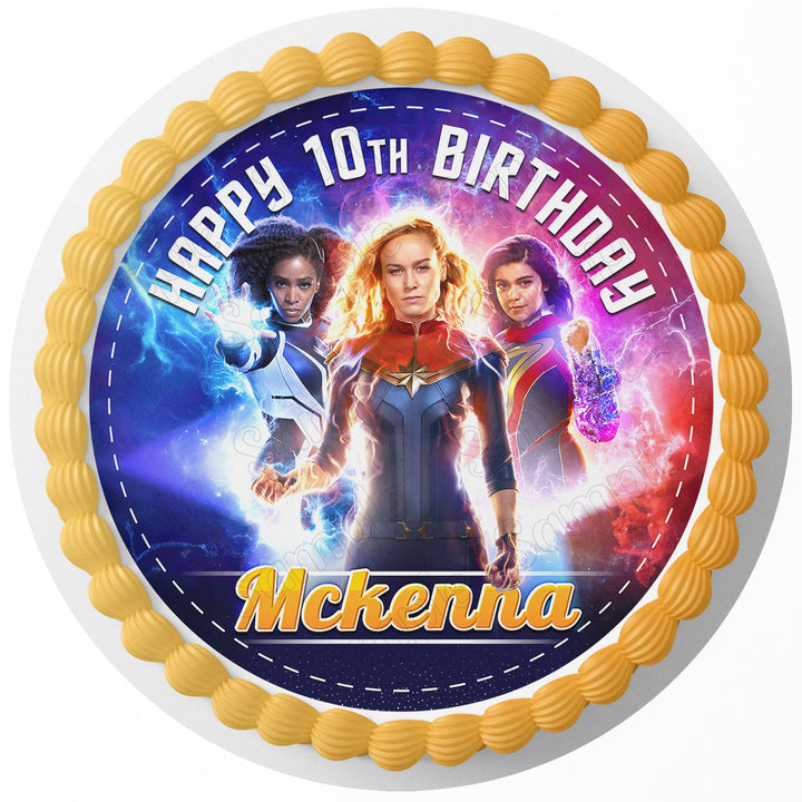 The Heroes Carol Danvers Edible Cake Toppers Round