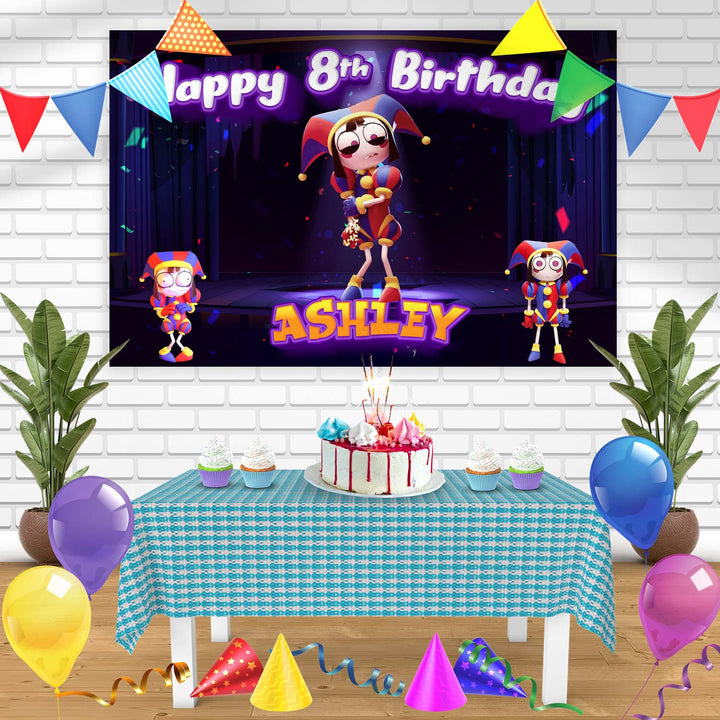 The amazing Digital Circus Pomni Bn Birthday Banner Personalized Party Backdrop Decoration
