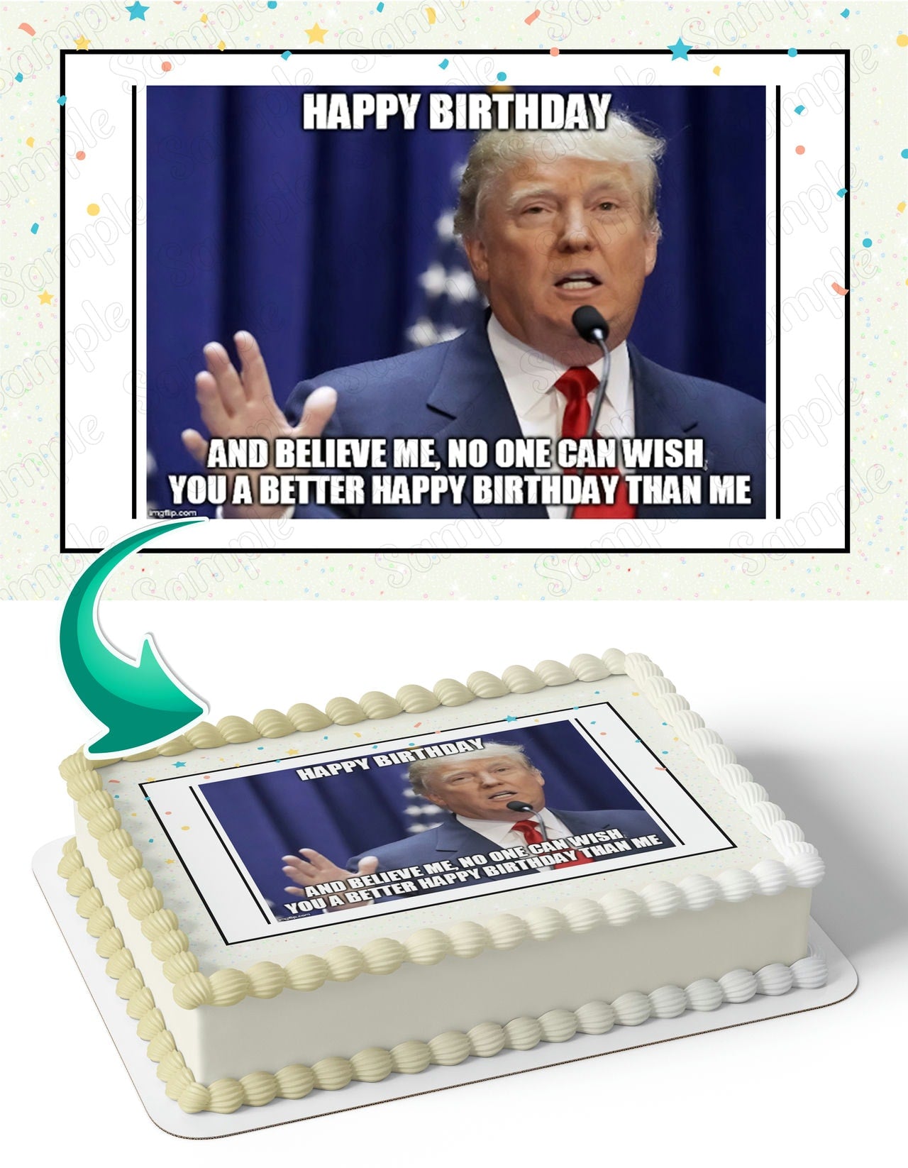 Trump Meme M5 Edible Cake Toppers – Edible Cake Topper Corp