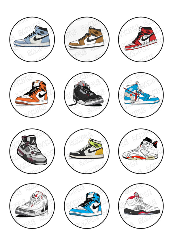 Jordan Retro Basketball Edible Cupcake Toppers