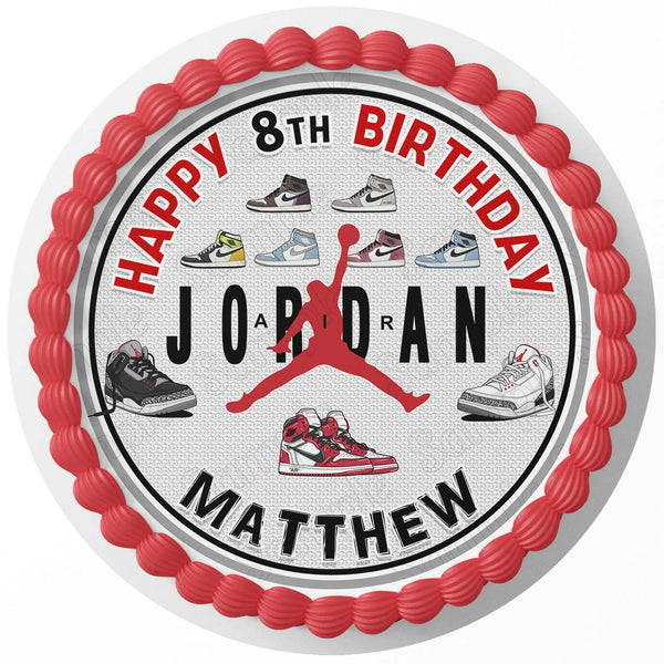 Air Fly Sneakers Edible Cake Toppers Round