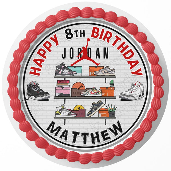 Air Fly Sneakers  Edible Cake Toppers Round