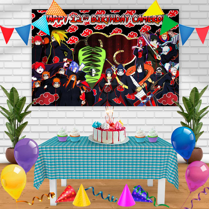 Akatsuki Naturo Cake Topper Birthday Banner Personalized Party Backdrop Decoration