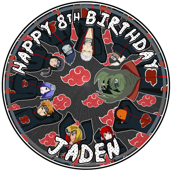 Akatsuki Naturo Edible Cake Toppers Round