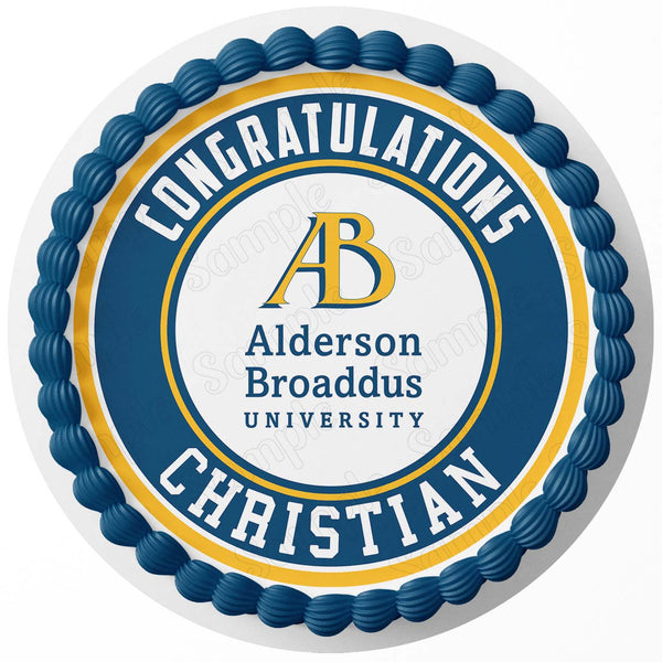 Alderson Broaddus University Edible Cake Toppers Round