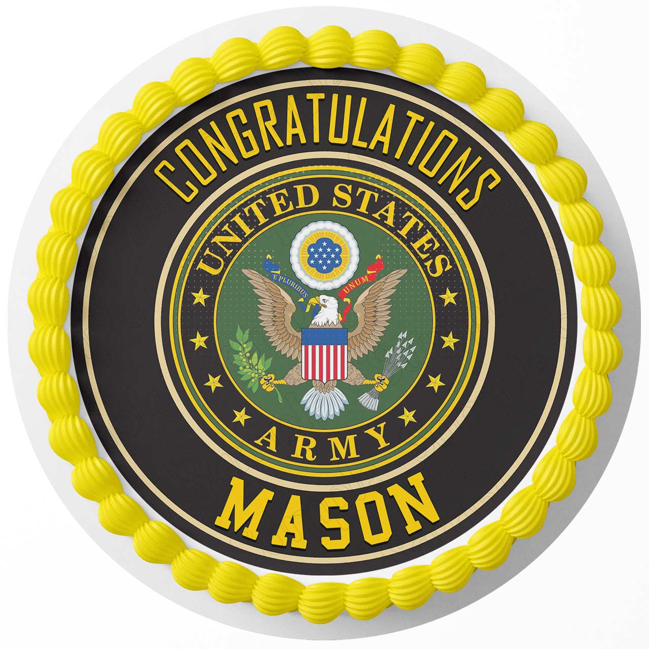 Military Cook Emblems Army Seal Logo U S Army Emblem Military Edible Cake Toppers Round ...